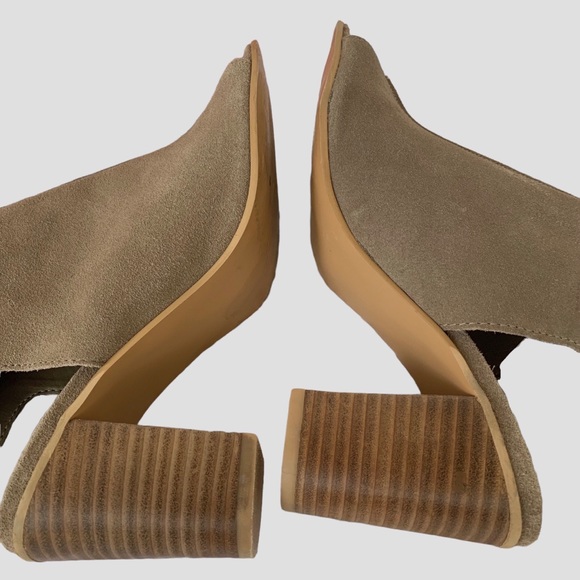 STEVE MADDEN CATLYNA SUEDE PEEP TOE OPEN BACK BLOCK HEEL SANDAL BOOTIE - Picture 15 of 16